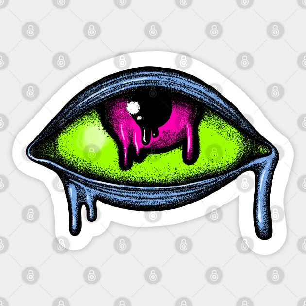 Melting Eye Melting Sticker TeePublic